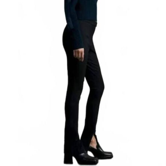 New Rag & Bone Rebecca Zip Vent Slim Fit Mid Rise Pants in Black size 4 - Picture 2 of 16